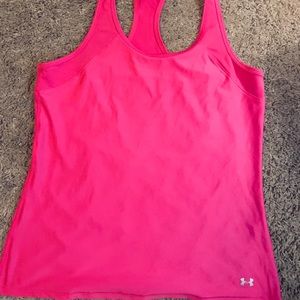 Under armour tank top size large pink
